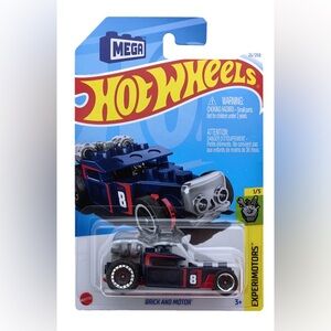 Hot Wheels Brick and Motor –Blue & Red Experimotors - Brick Rides Collection